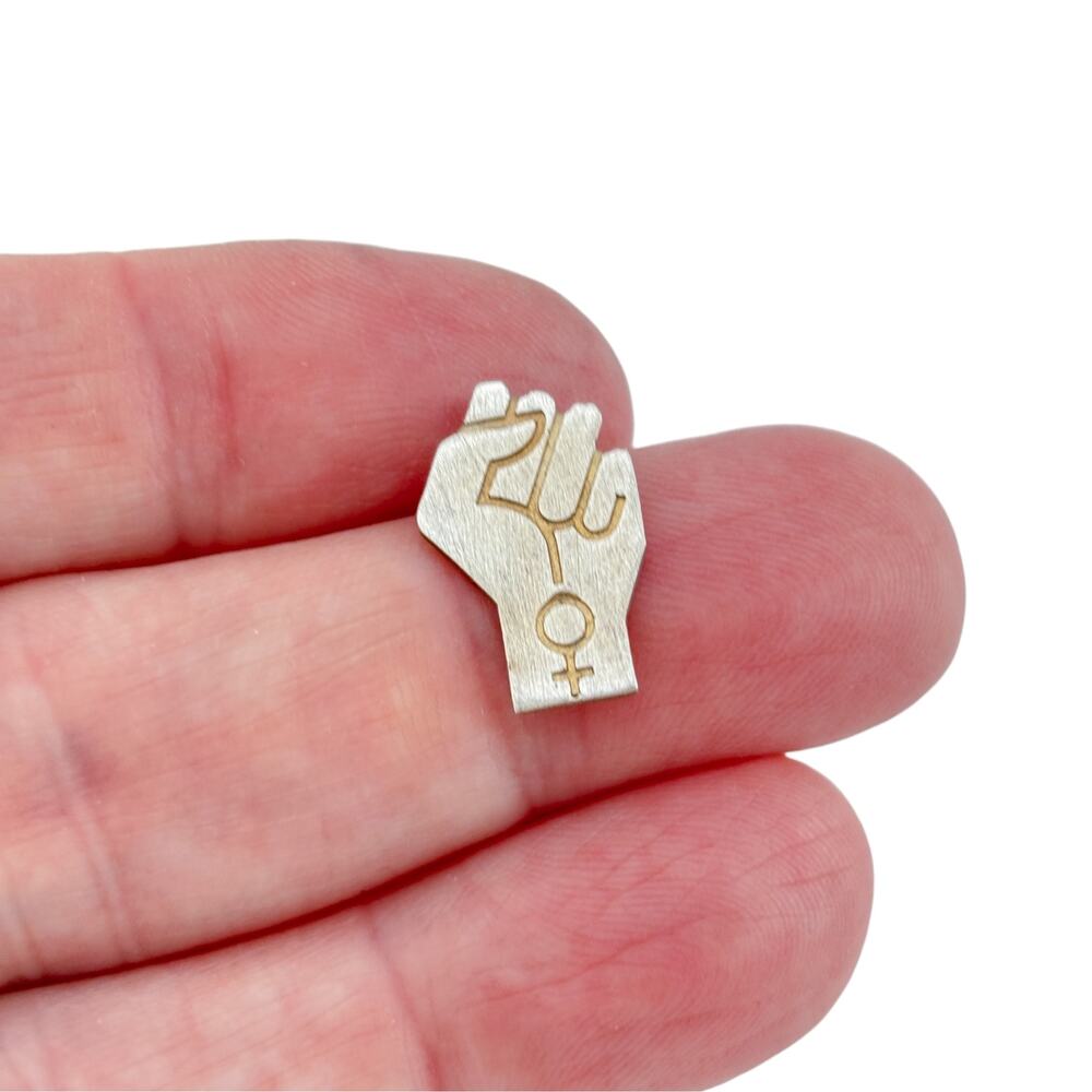 Vintage Sterling Silver 925 Feminist Fist Pendant